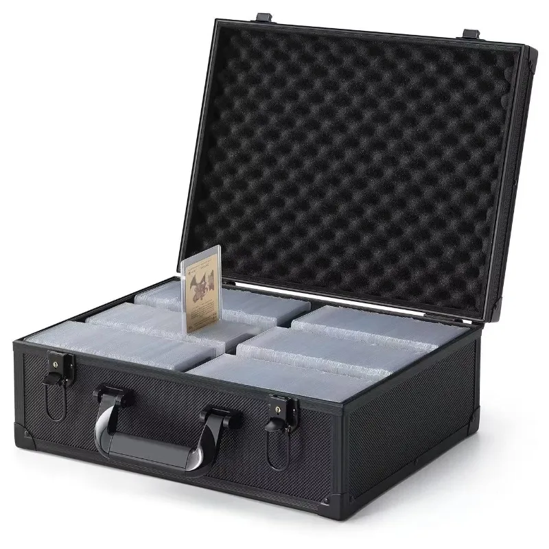 Inventory Deluxe Black Sports Trading Card Storage Box 6 Slot Card Flat Box