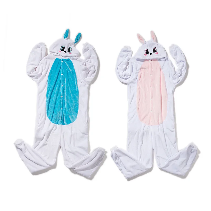 Halloween Rabbit Kigurumi For Kids Onesie Pajama Hooded Sleepwear Family Matching Sleeping Long Sleeve Clothes Set