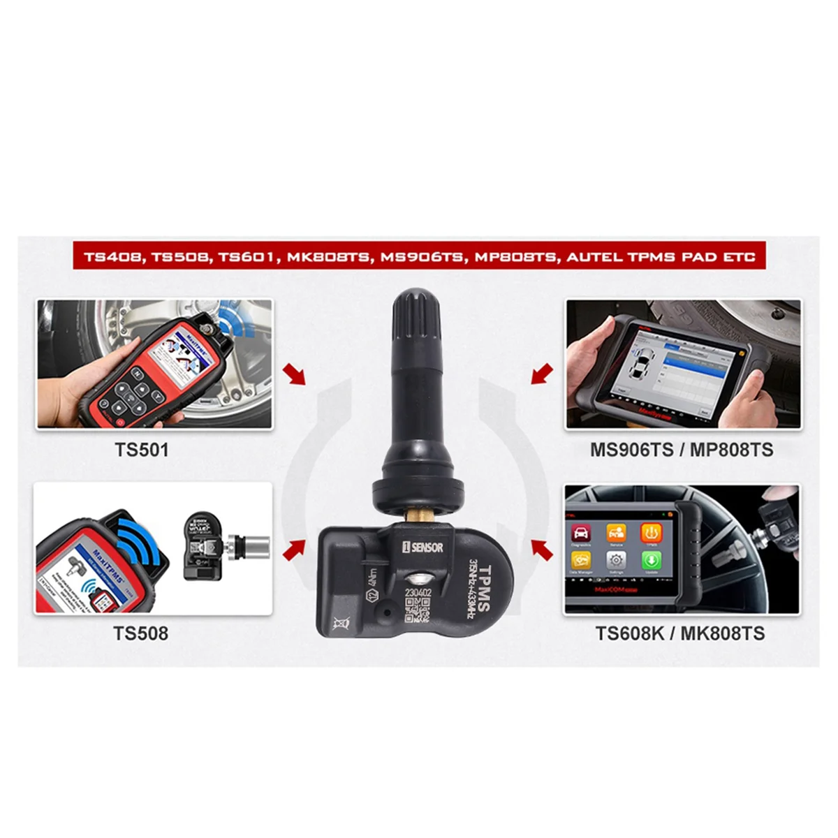 Programmable MX Sensor 315MHZ+43 Hz 2 in 1 Tire Pressure Sensor Monitor System Universal Editable TPMS Tool For-AUTEL