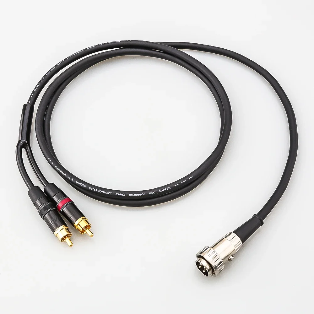 

Naim HiFi 4 Pin Din to 2 RCA Phono Plugs Stereo Cable Twist Lock OFC 4Core Turntable Cable Audio Phono Cable