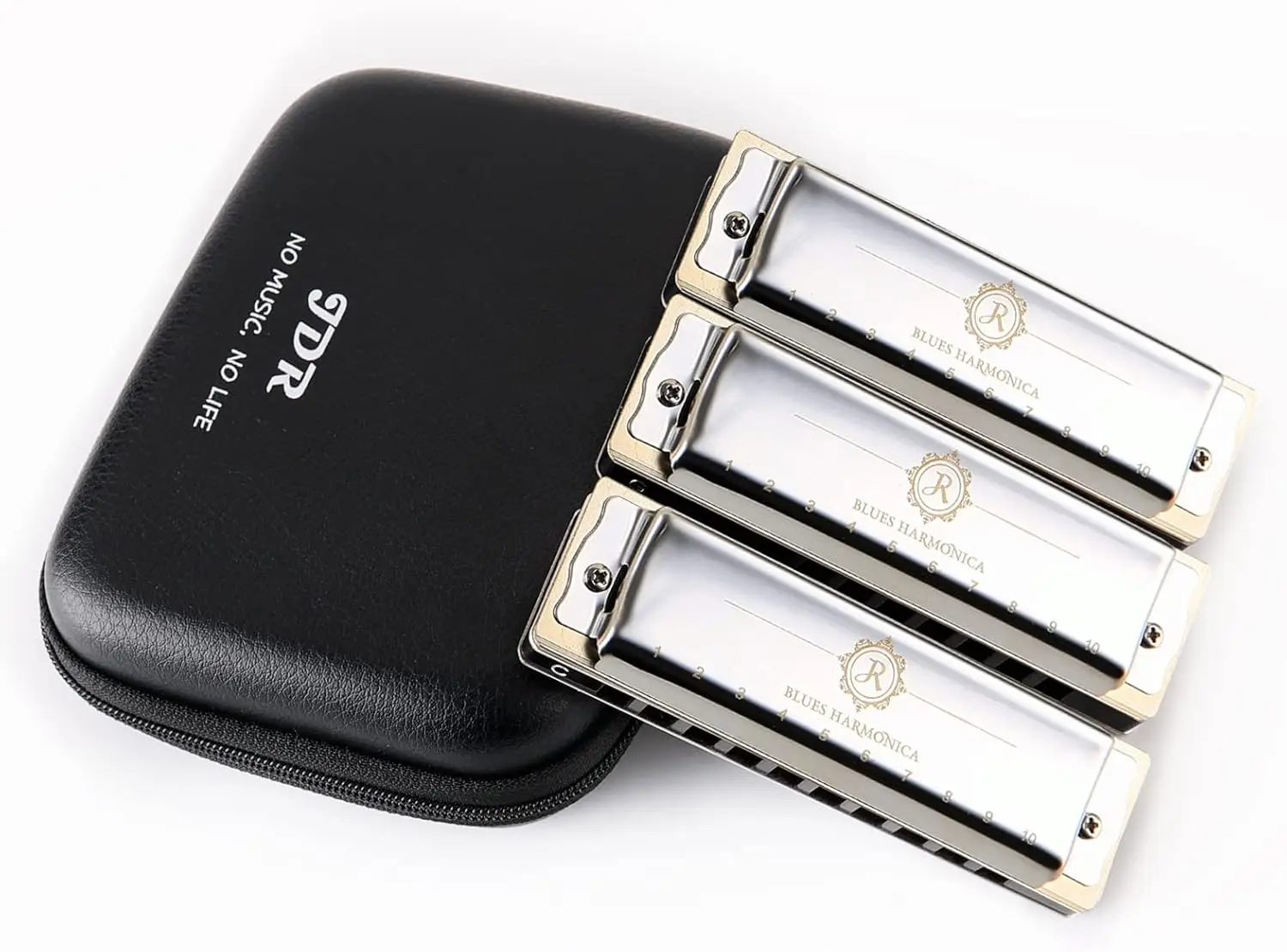 

3 Pack Diatonic Harmonica Set C G A Keys 10 Holes 20 Tones Blues Mouth Organ with EVA Case for Adults Kids Beginners