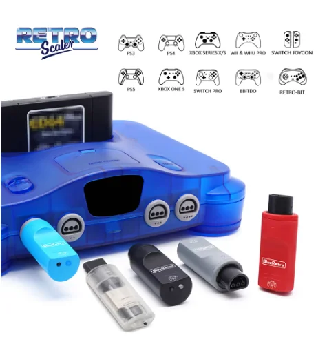 Adaptador de Controladores de Juego Inalámbricos RetroScaler BlueRetro para Consola Nintendo 64 a Controladores de Juego PS3 PS4 PS5 Nintendo Switch