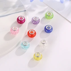 New Original European Plastic Murano Glass Bead Aolly Multi Color Rainbow Charm Fit Bracelets Bangle DIY Women Jewelry