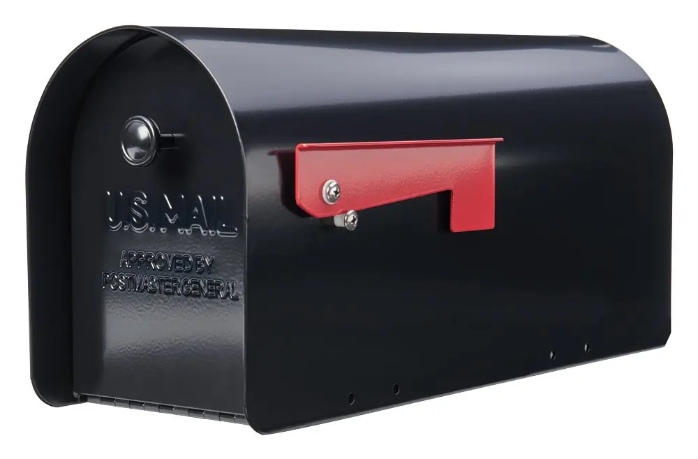 Tuff Body Large Capacity Galvanized Steel Black, Post-Mount Mailbox, TB1B0000