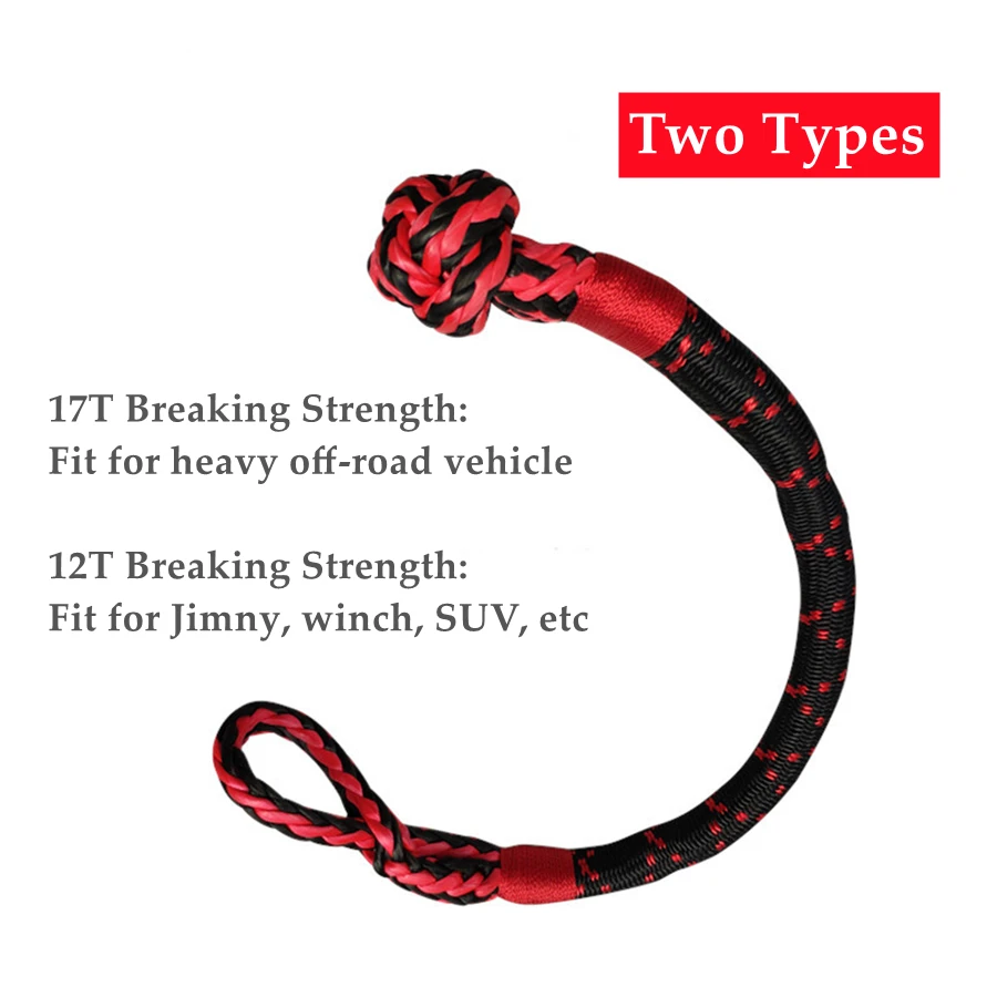 Upgrade 17 Ton 38,000lbs Breaking Strength Winch Synthetic Soft Shackle for Jeep Sailing ATV UTV SUV Off-Road Vehicle Recovery