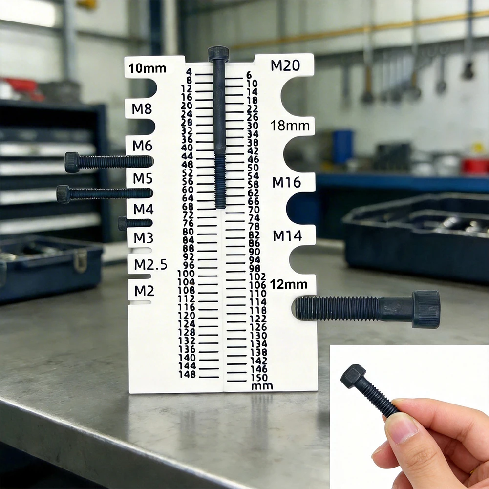 Portable Ruler Adapter For Screw And Bolt Measuring Tools Length Measuring Ruler Gauge Screw Measuring Tool