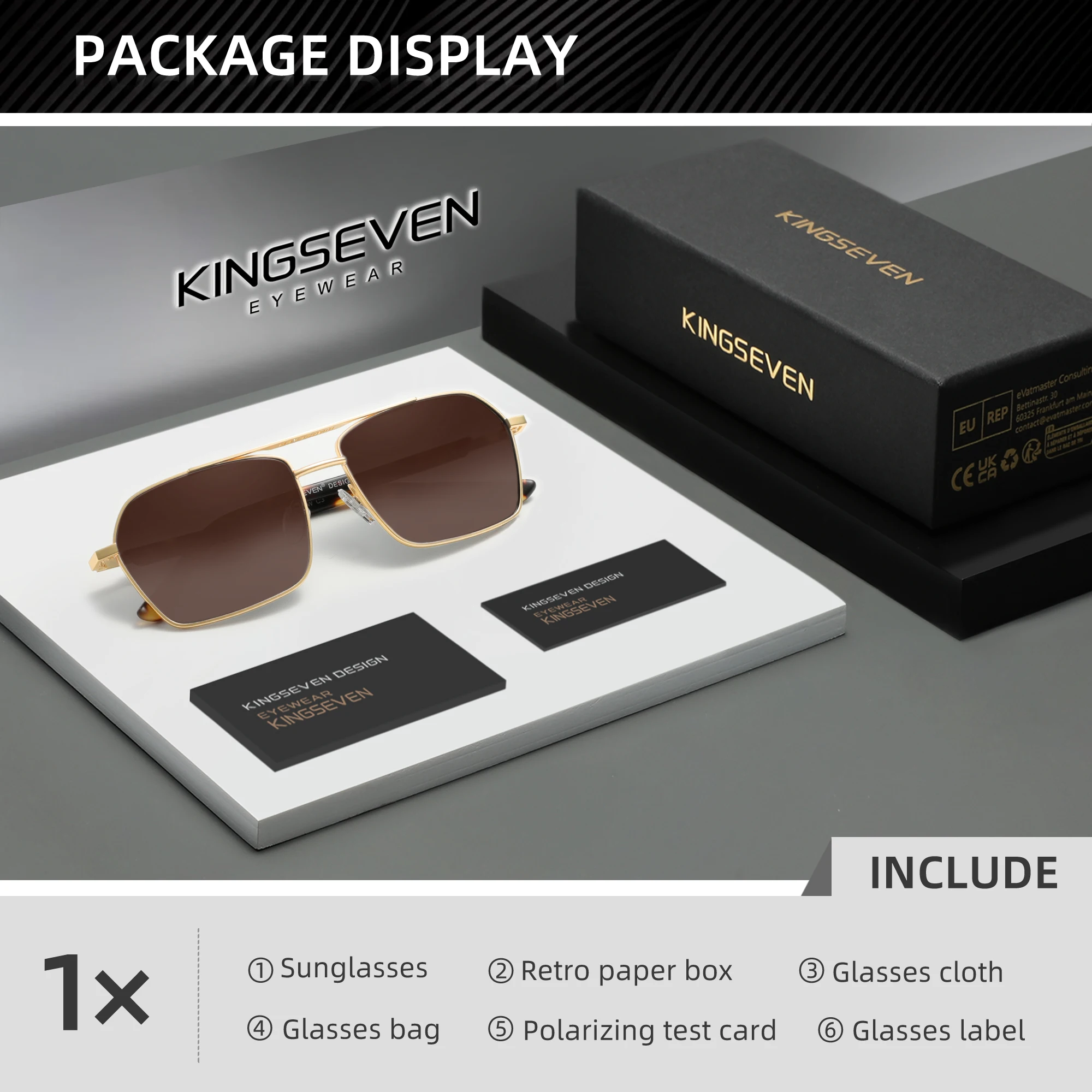 KINGSEVEN Mode Polarisierte Sonnenbrille Männer Kühlen Fahren Gläser Goggle Sommer Metall Vintage Sonnenbrille UV400 Oculos De Sol – Detail 4