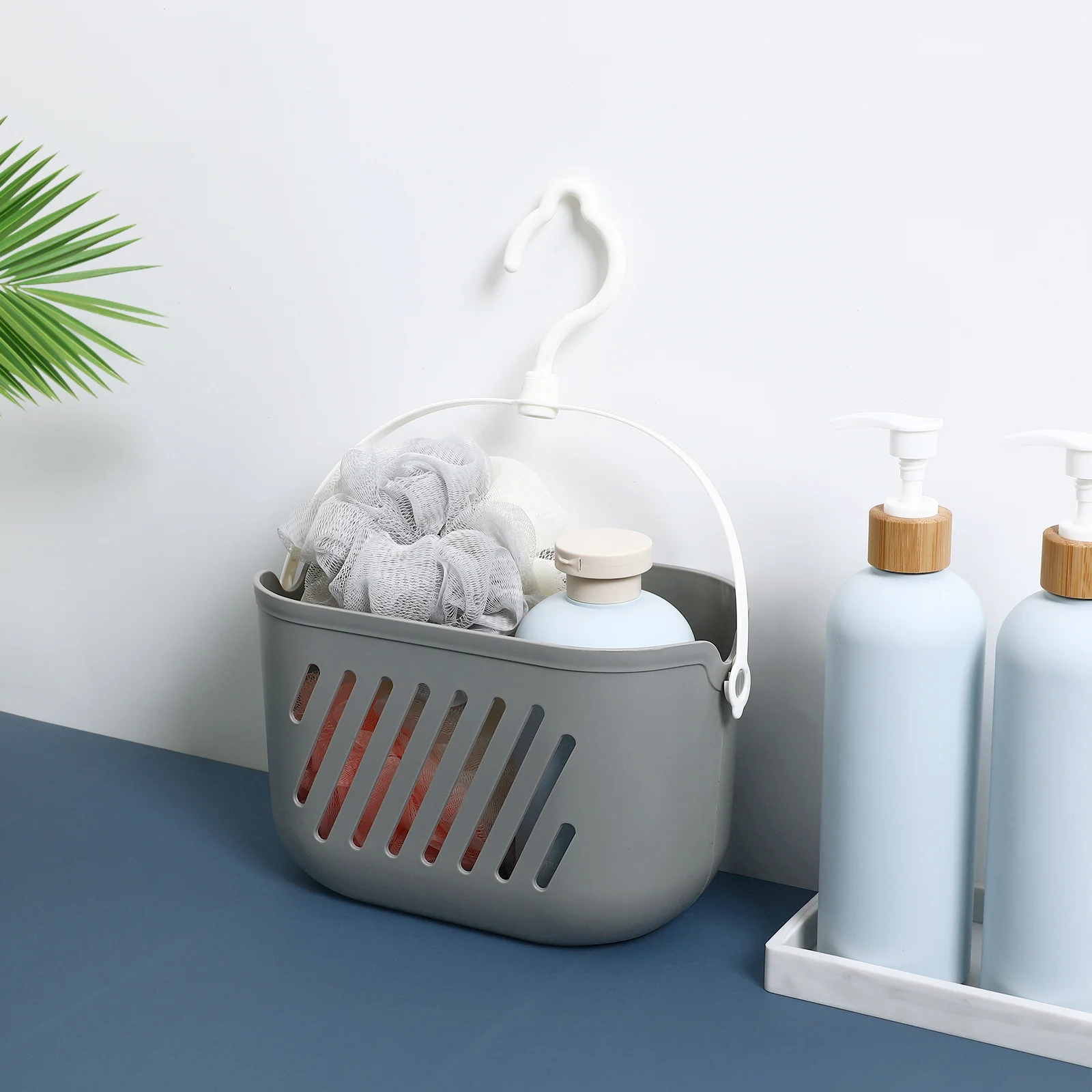

Small Bathroom Storage Basket Plastic Hanging Organizer Water Resistant Scratch Proof for Toiletries Kitchen Utensils