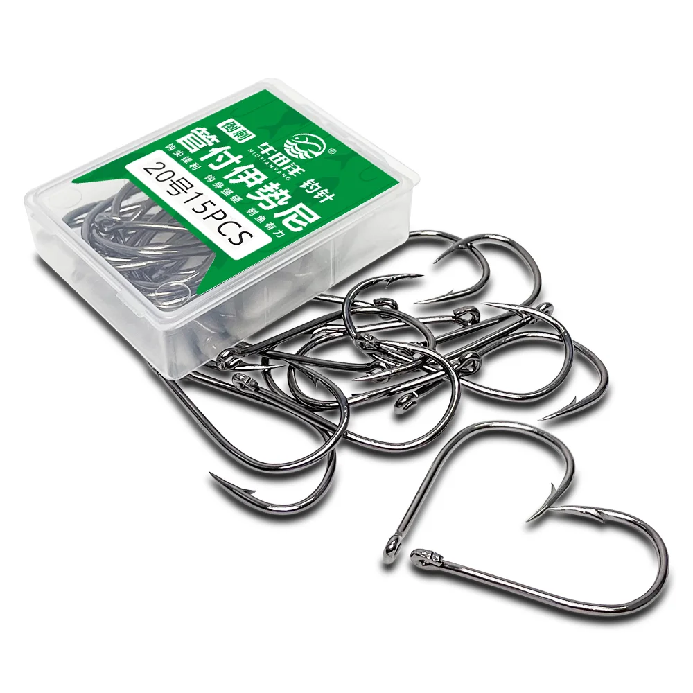 ISEAMA Fishing Hooks Set Barbed Single Circle Carp Hook High Carbon Steel Sea Fishinhook Fly Fishing Accessories Tackle