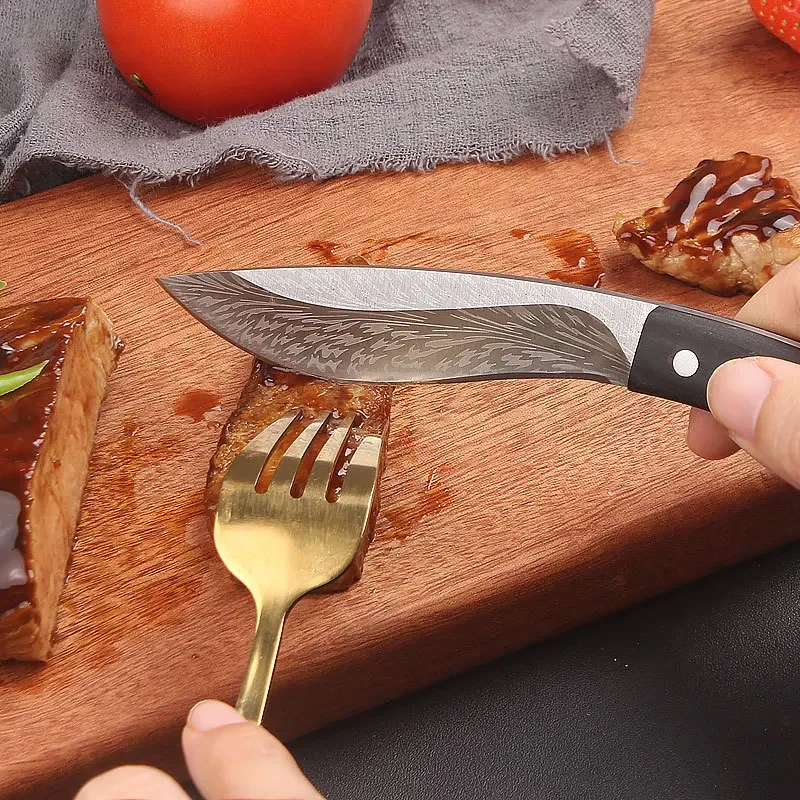 

High hardness outdoor camping fruit cutter kitchen accessories pocket knife damascus knife fixed blade knife