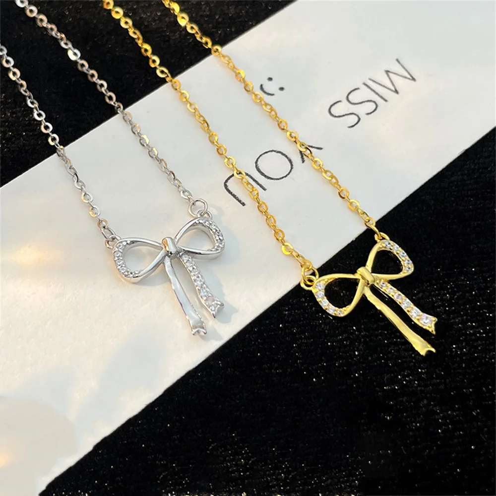 

Korean S925 Sterling Silver Love Peach Heart Necklace for Women, Light Luxury Collarbone Chain Gift