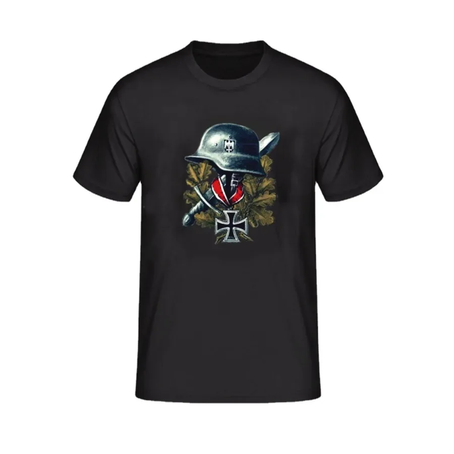 Stahlhelm Knight's Cross, Sword T-Shirt , Cotton O-Neck Short Sleeve Men's T-Shirt New Size S-3XL