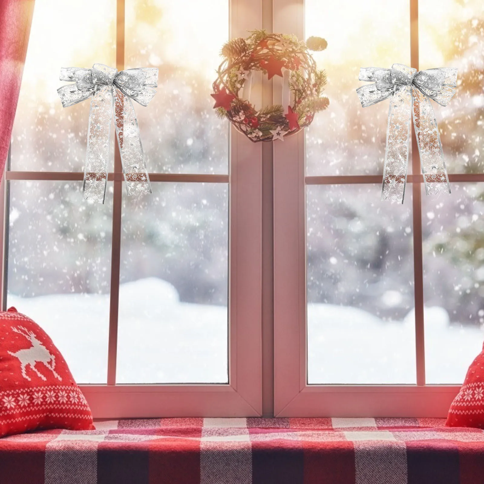 

1Pcs Christmas LED Luminous Bow Pendant Colorful Hanging Xmas Tree Decor Glowing Christmas Lighting Xmas Bow Pendant