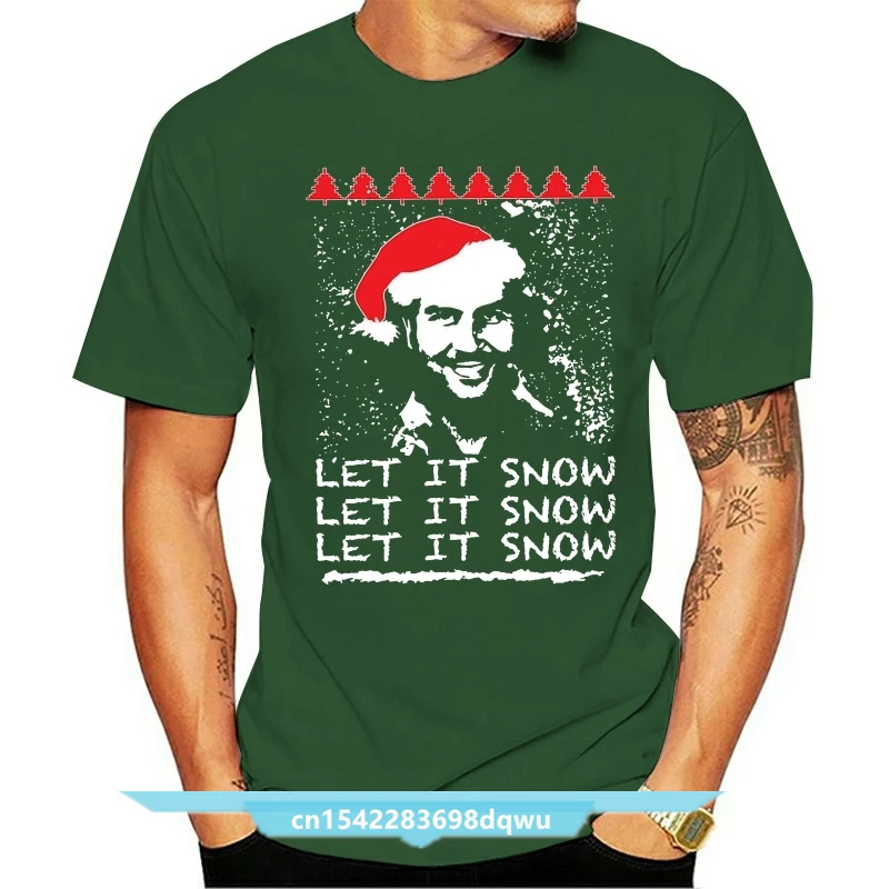 Vintage T Shirts Pablo Escobar Snow Ugly Xmas Let It Snow Crew Neck Short Sleeve Top T Shirt