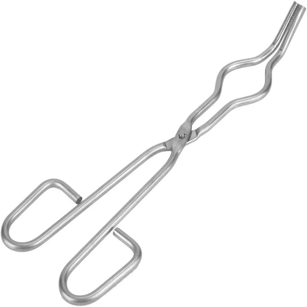 Durable Stainless Steel Crucible Tongs 24cm Professional Forceps Clamp Holder Pliers Laboratory