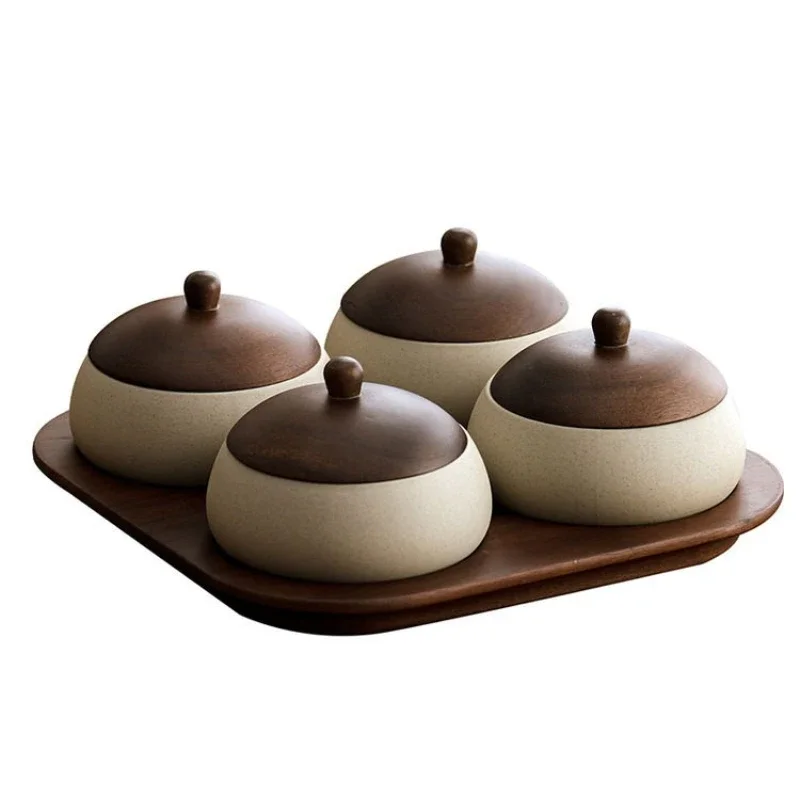 Chinese solid wood snacks plate in the ancient style Zen coffee table living room reception dim sum dried fruit
