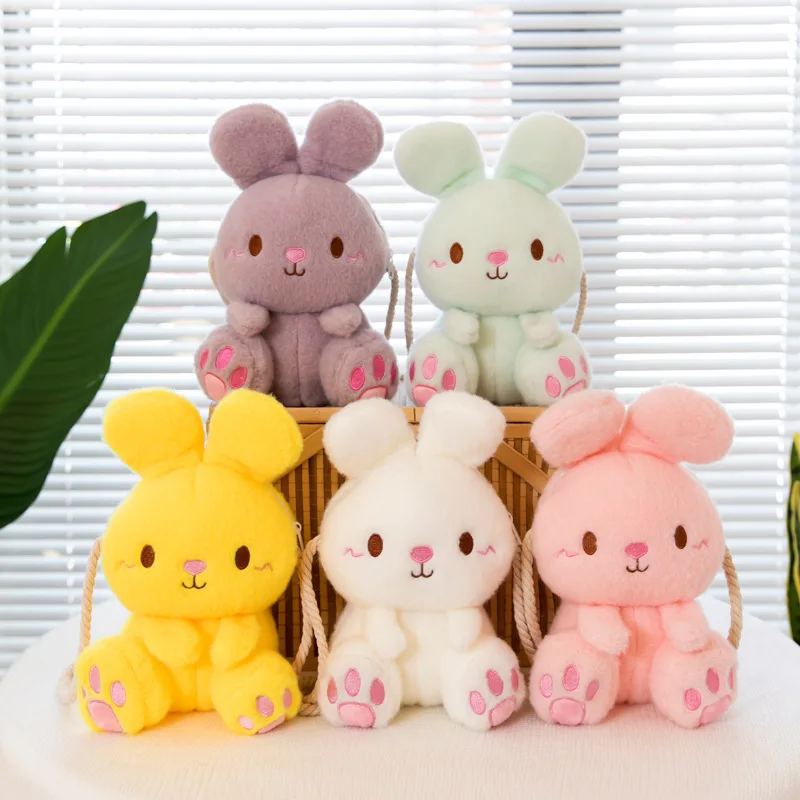 Cute Plush Rabbit Single Shoulder Bag Crossbody Bags Japanese Bunny Stuffed Rabbit Toy Children School Backpack Kids Gift Toys