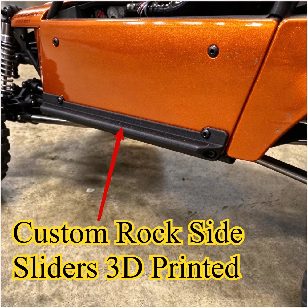 3D Printed Tough Rock Side Sliders RC Crawler Upgrade Spare Accessories custom size For 1/10 VP VS4 10 Phoenix Chassis