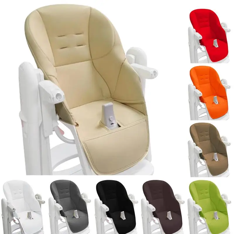 Baby High Chair Seat Cushion Kids Dining Chair Cushion Soft Wear-resistant PU Leather Sponge High Chair Cover