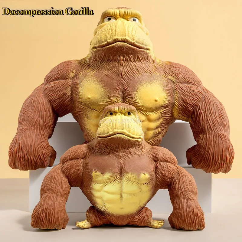 Leuke Gorilla Beeldjes Humoristische Uitdrukking Aap Standbeelden Rekbaar Knijpdier Figuur Kantoor Ornament Woondecoratie