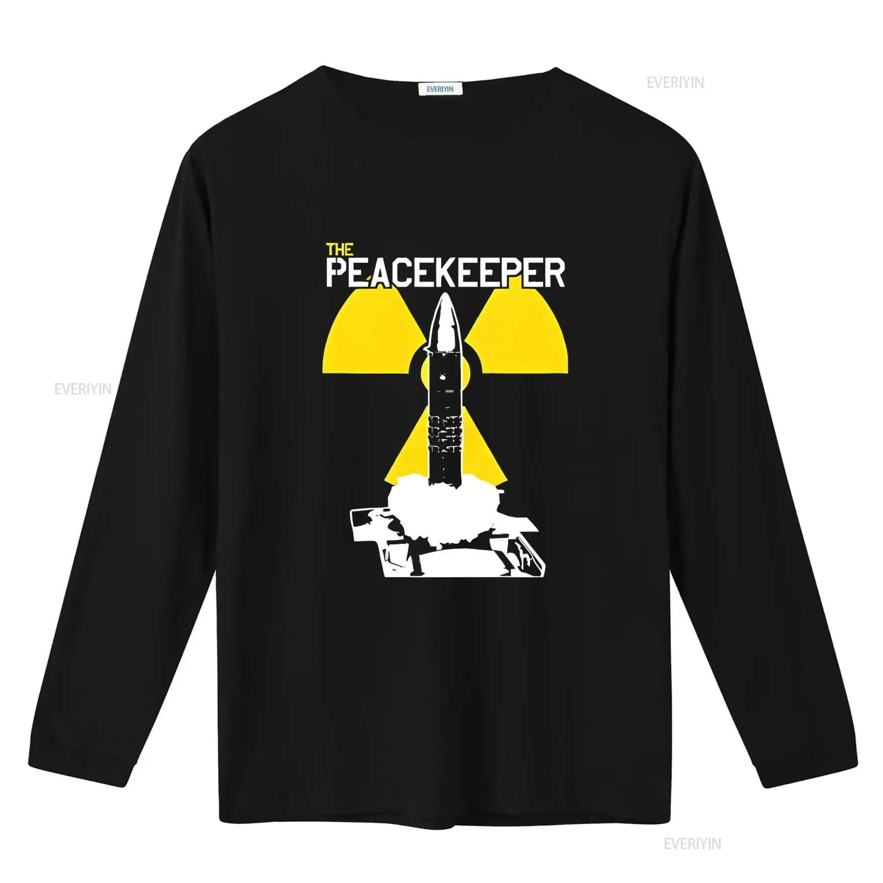LGM 118 Peacekeeper MX Intercontinental Ballistic Missile T Shirt Unique Nuclear Symbol Design for Men vintage Washed fashion