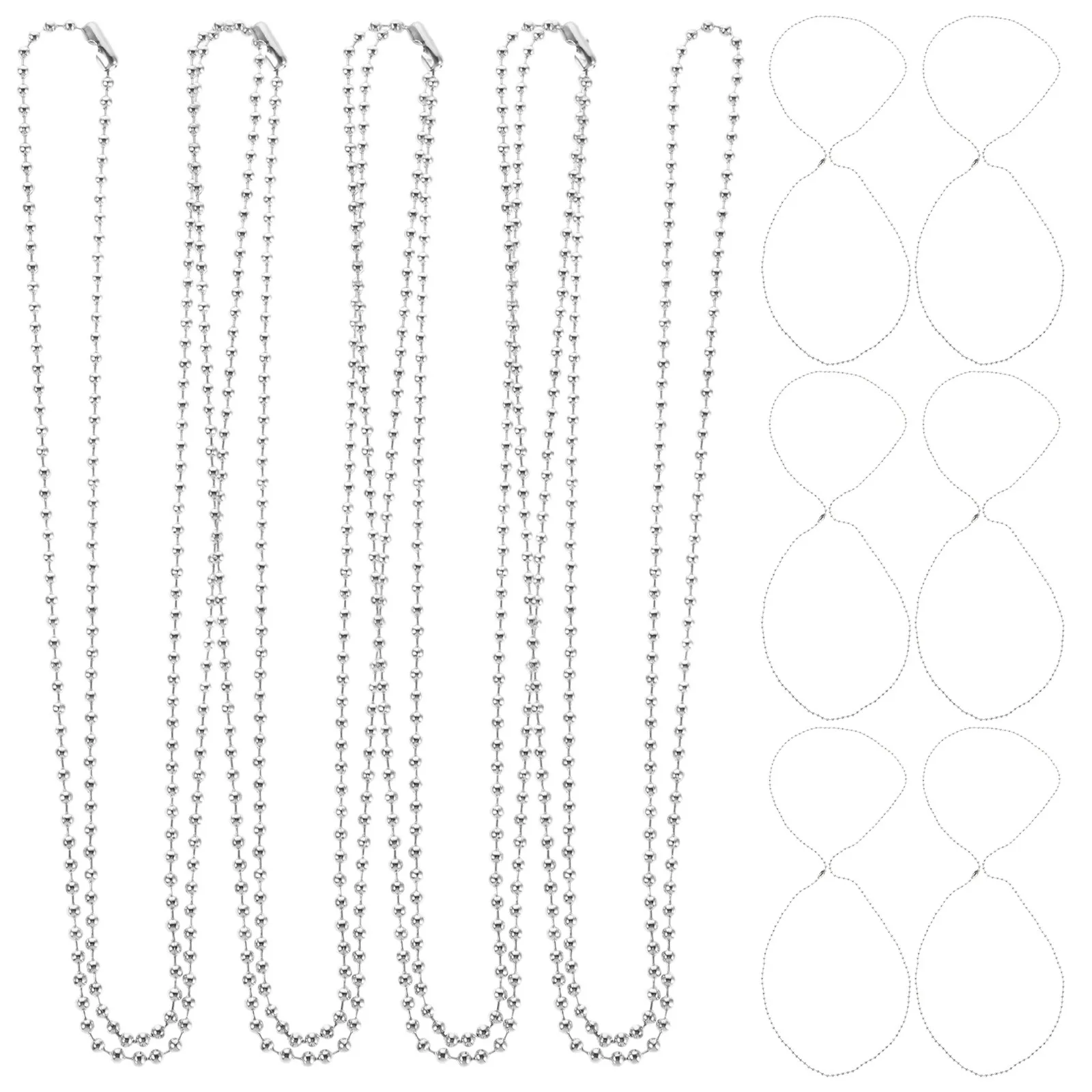 

10Pcs Stainless Steel Dog Tag Necklace Chain Round Bead Ball Chain for Pets Small Medium Large Dogs Comfortable Secure