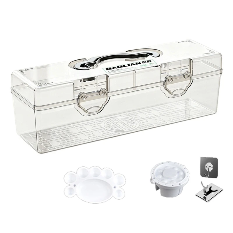 R53C Modern Transparent Stationeries Organizers Storage Solution With Spacious Compartments For Artists Drawing Materials