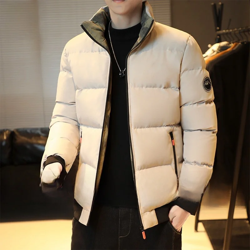 

Thiened Casual Loose Cotton Jaet for Men Stand Collar Warm Winter Outerwear Versatile Youth Trend Stand Fit Mexican