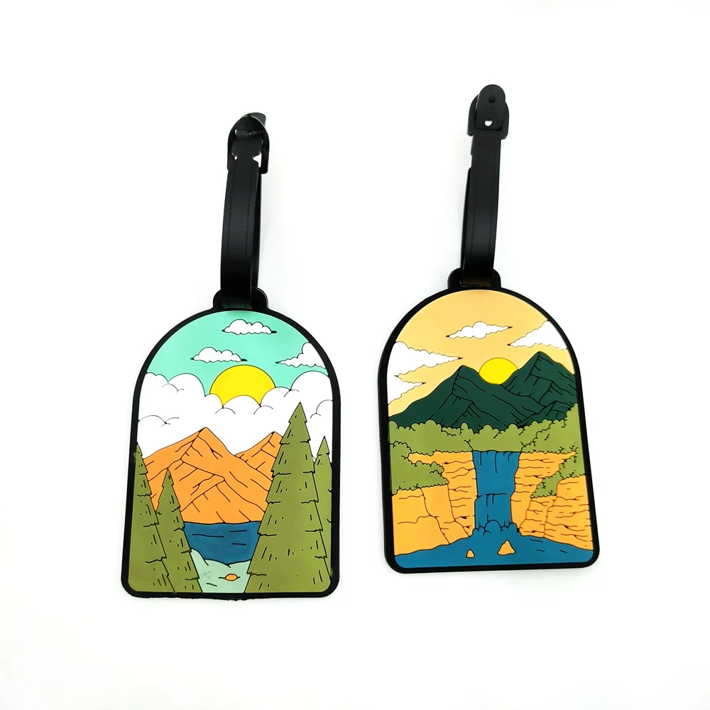 1pc/2pc Mountain Day Travel Li Card Pendant Business Travel Airport Luggage Anti Loss Card Adult Essential Name Tags Male Female