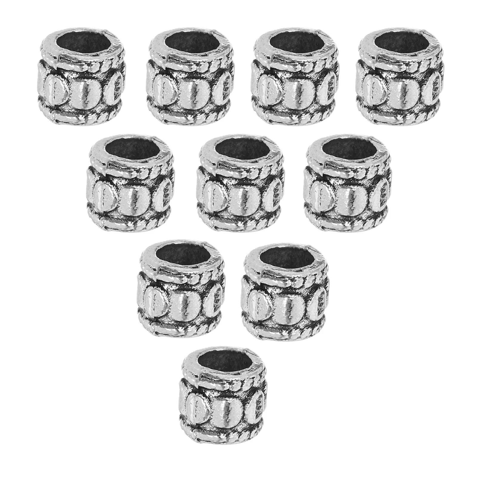 

20pcs Alloy Beads Links Charms Large Hole Tube Design For Diy Jewelry Making Craft Bracelet Necklace Barrel Charms