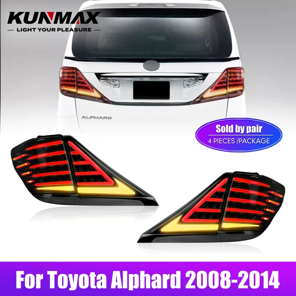 

Pair Of LED Tail Lights For Toyota Alphard 08-14 Reverse Brake Turning Signal Car Rear Tail Light Assembly Plug And Play 2PCs