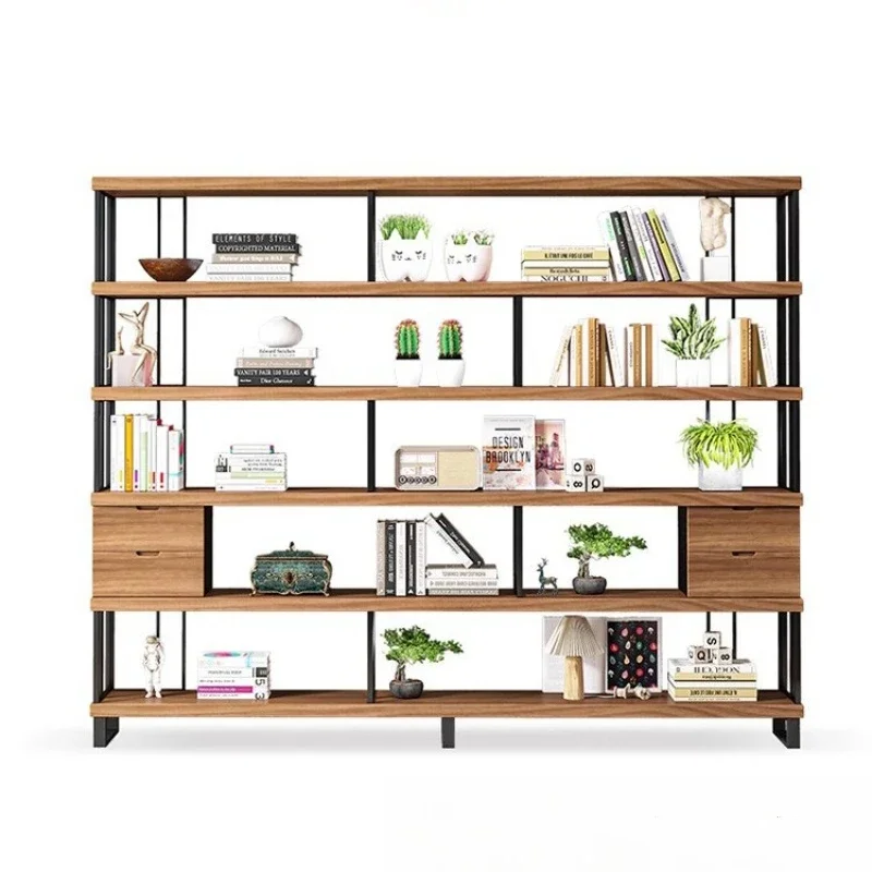 

Solid wood bookshelf household whole wall storage living room display solid wood bookcase