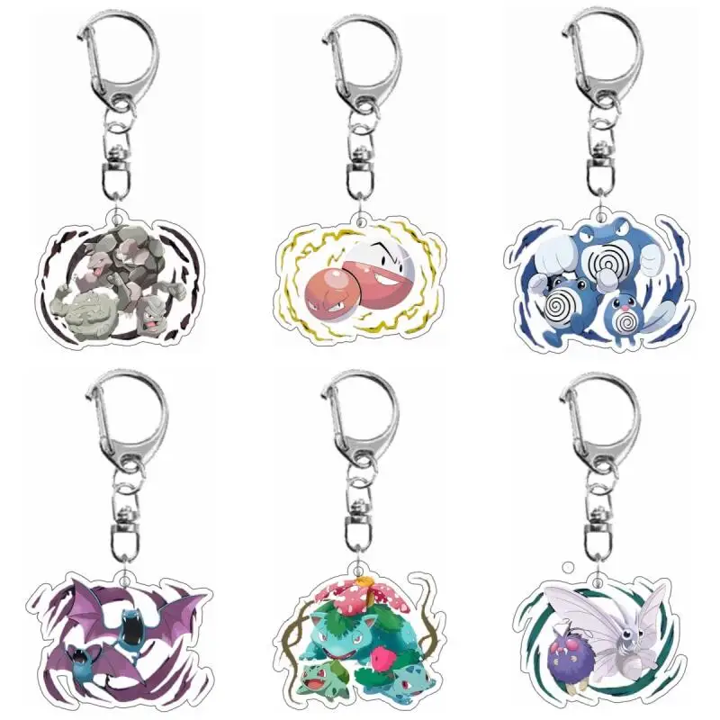 

Anime Cartoons Acrylic Keychain for Golem Voltorb Poliwrath Golbat Bulbasaur Ivysaur Diy Acrylic Key Chain Bag Pendant Gifts