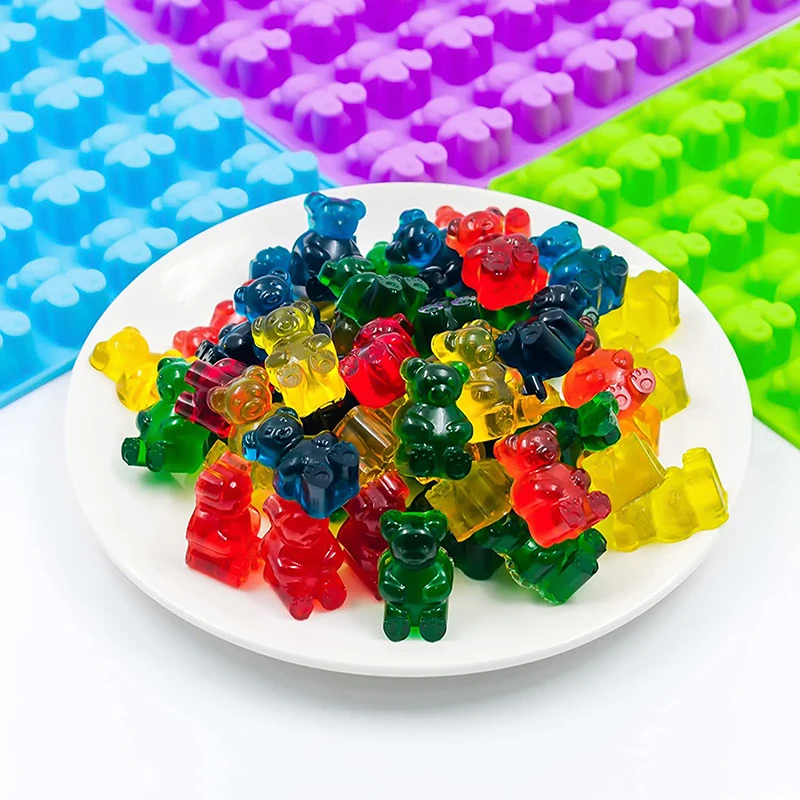 Bear Gummy Mold Mini Big Cartoon Animal Chocolate Candy Mould For Kids Dropper Food Grade Kitchen Accessories Tool Ice Cube Tray