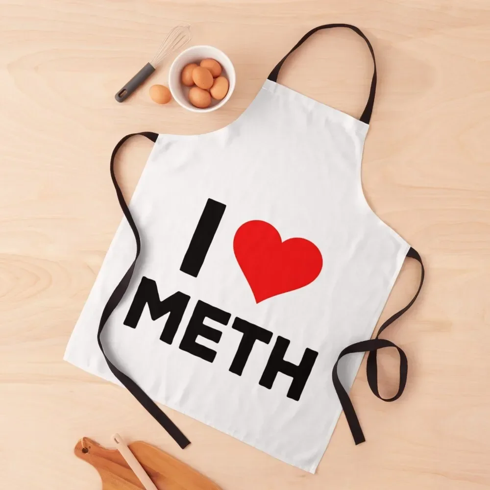 

I Love Meth Funny Saying Bumper Apron waiter Barista women's work innovative kitchen and home items Apron