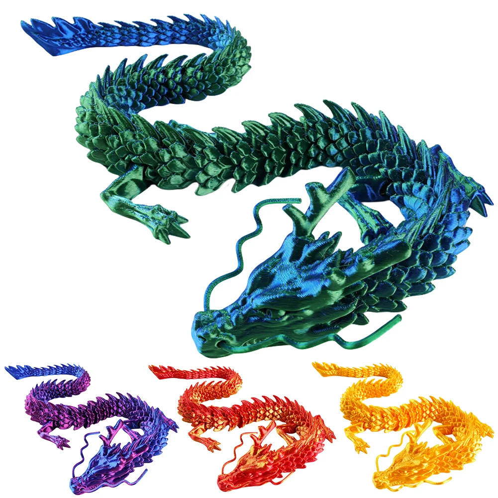 3D printed Chinese dragon Shenlong Crafts Ornaments Toy Joint Movable Dragon Model Home Office Decoration Decor Gifts
