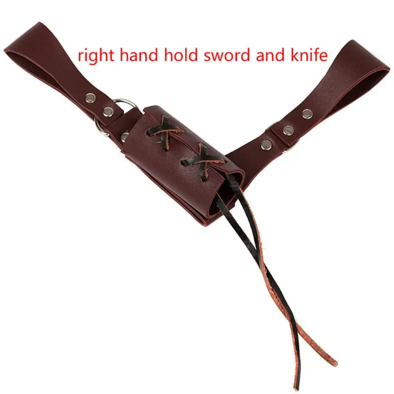 Cintura di spada medievale guaina in vita supporto per fodero uomini adulti Larp Knight Battle arma Costume Rapier Ring Belt Strap Holster