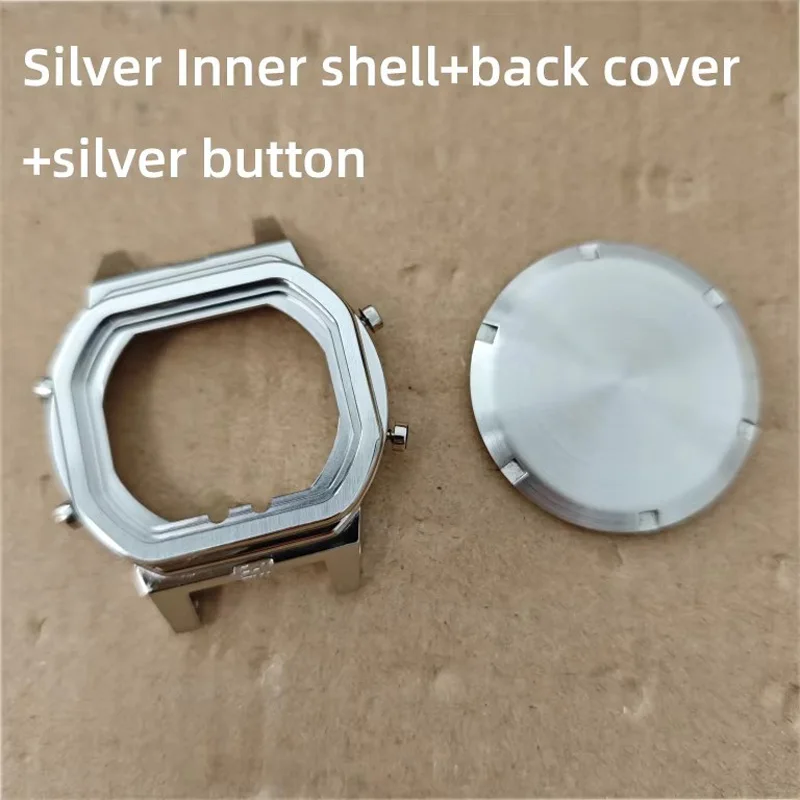 GW-B5600 Mod Kit for Casio GWB5600 Metal Bezel Rear/Bottom Cover Screw Waterproof Ring I/O Ring men Stainless Steel Inner Shell