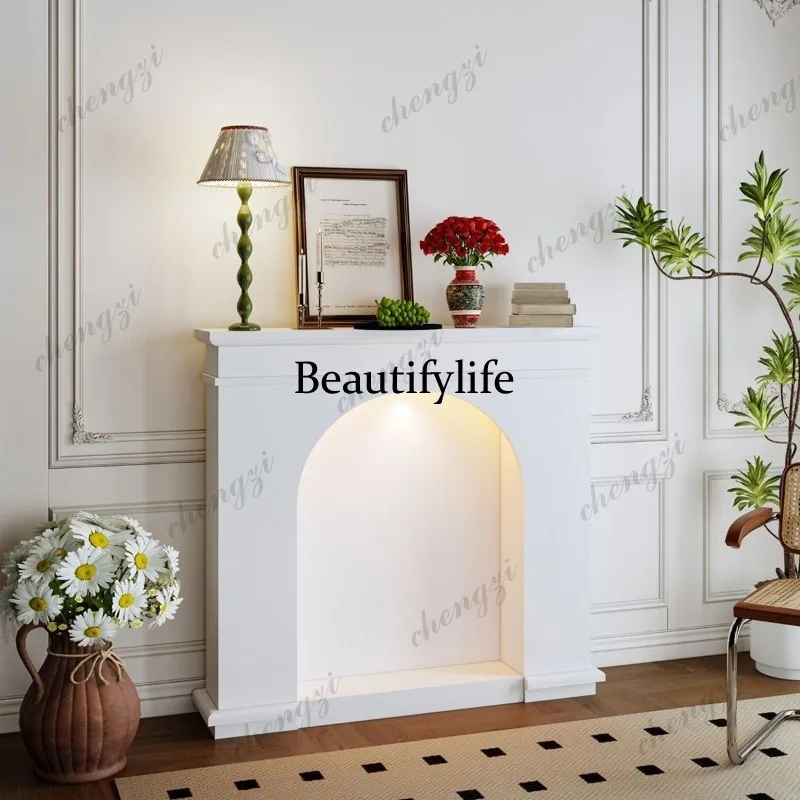 Modern simple entrance fireplace French decorative cabinet background wall entrance entrance decorative locker