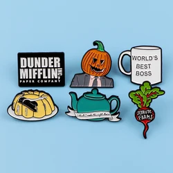 Office TV SHOW Enamel Pin Brooches for Women Men Lapel Pins Badges on Backpack Clothing Accessories Fashion Jewelry Friends Gift