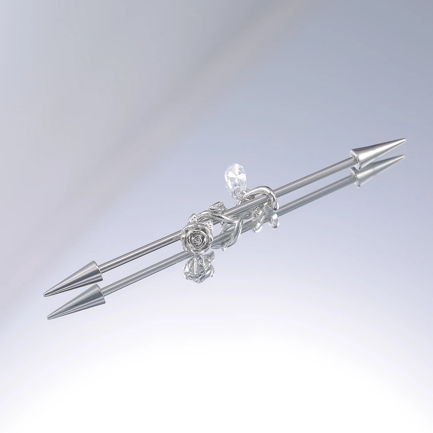 1 قطعة 16 جرام الصناعة ثقب دوامة روز الفولاذ المقاوم للصدأ الغضروف القرط مجوهرات الجسم