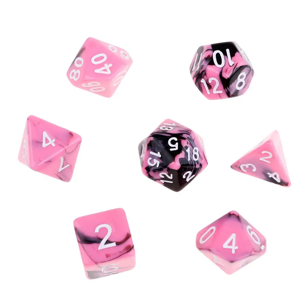 Quality Acrylic Polyhedral Dice Set Large Font RPG Dice for Family Board Games and Teaching Scenarios