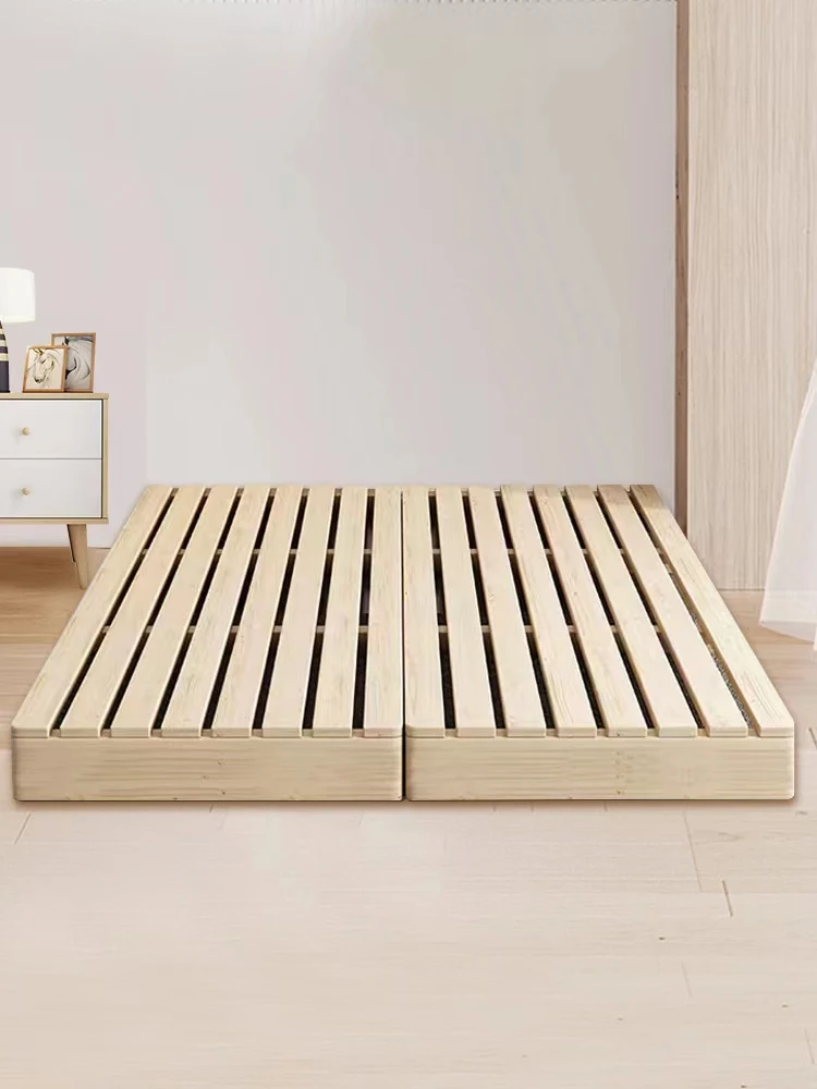 

Non headboard breathable and moisture-proof skeleton solid wood tatami bed frame rental house