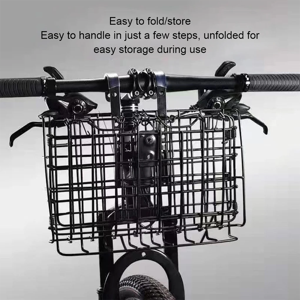 Cycling Luggage Carryings Bicycle Rear Hanging Basket Bike Carryings Iron Casing Pouch Foldable Metal Wire Basket Front Bag