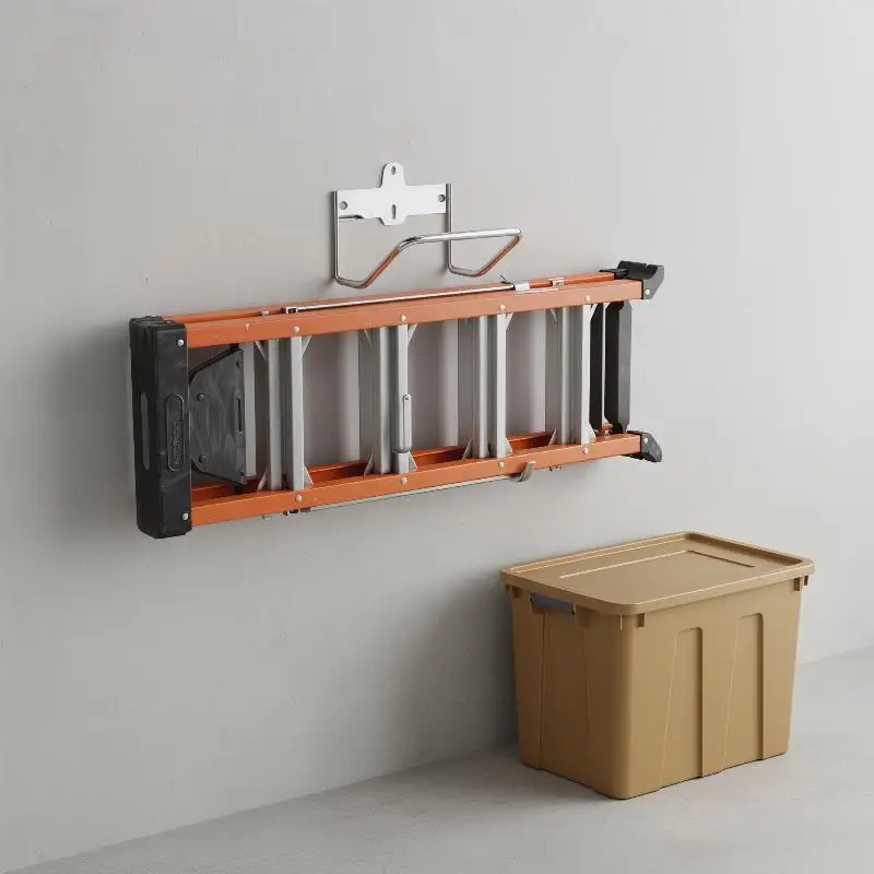 Wall Mounted Ladder Rack Hanger Heavy Duty Rustproof Garage Organizer for Ladder Stroller Patio Furniture Storage