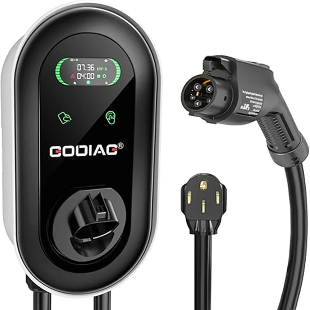 GODIAG-estación de carga rápida para coche eléctrico, cargador EV de nivel 2, 9,6 kW, J1772, con enchufe NEMA 14-50, Cable de 25