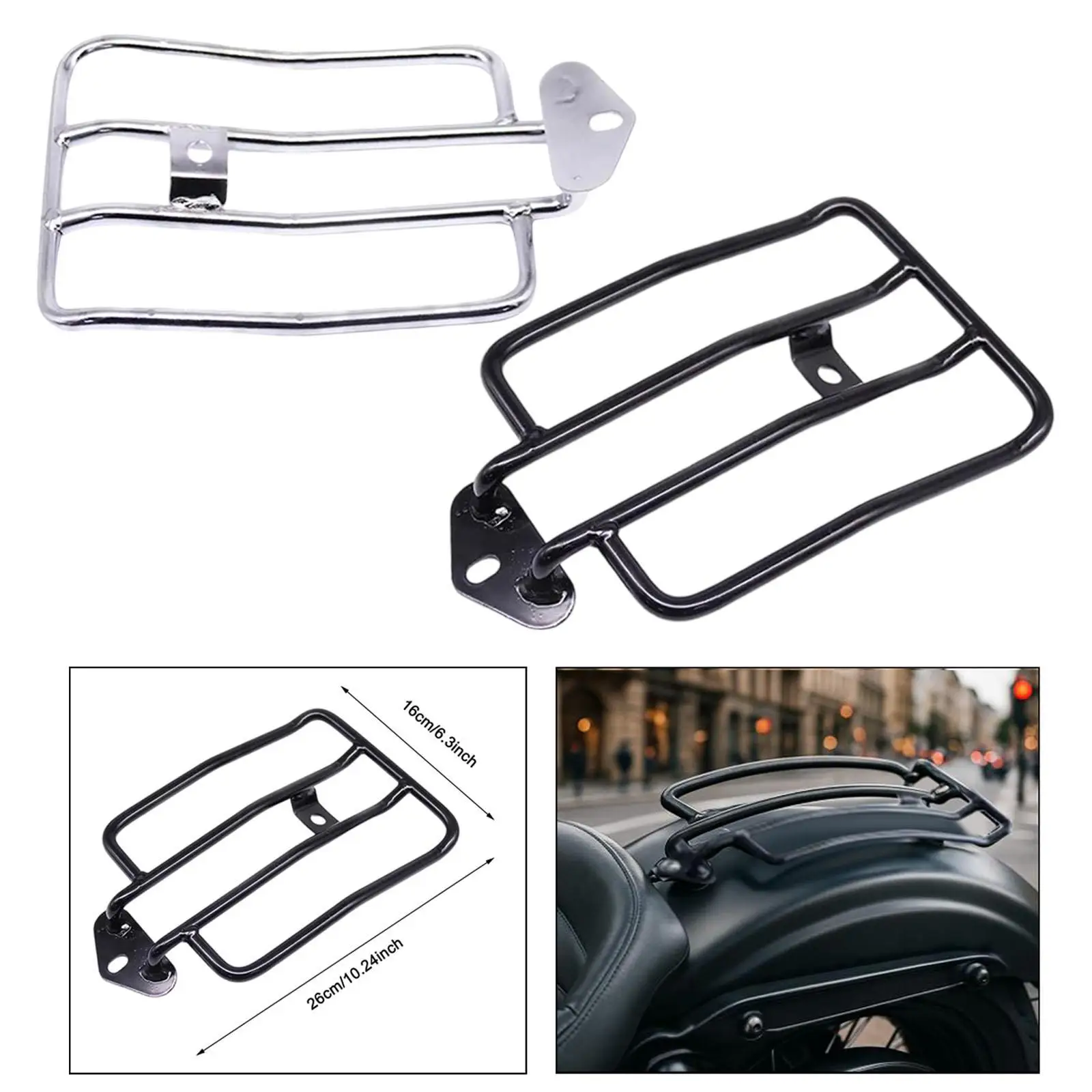 

Motorcycle Rear Mounting Rack Easy Installation High Performance Luggage Holder for Sportsters 48 883 1200