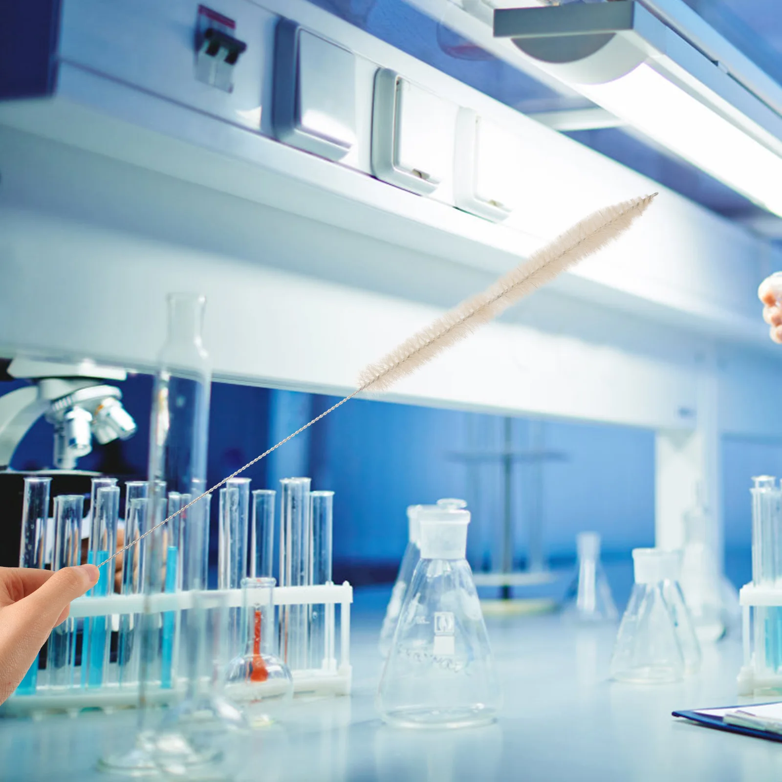 10 pcs Scale Pipette Cleaning Brush Lab Tool Graduated Pipette Test Tube Soft Bristles Portable Reusable Laboratory Equipment