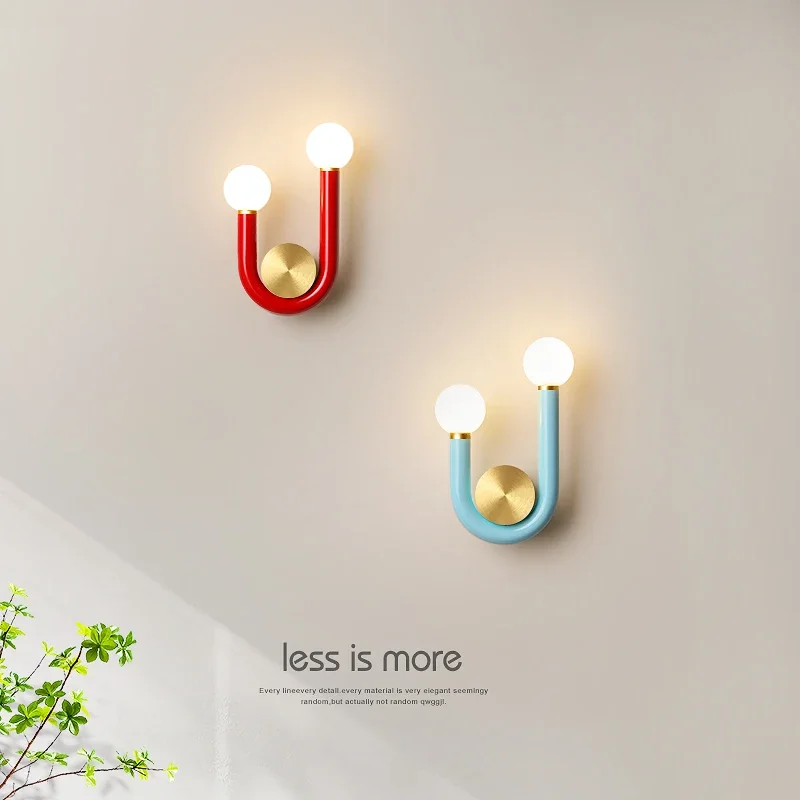 

Art corridor light Wall lamp Wall Sconce Indoor Lighting Home Decoration 5W 10W Light Fixture TV background lights blue pink red