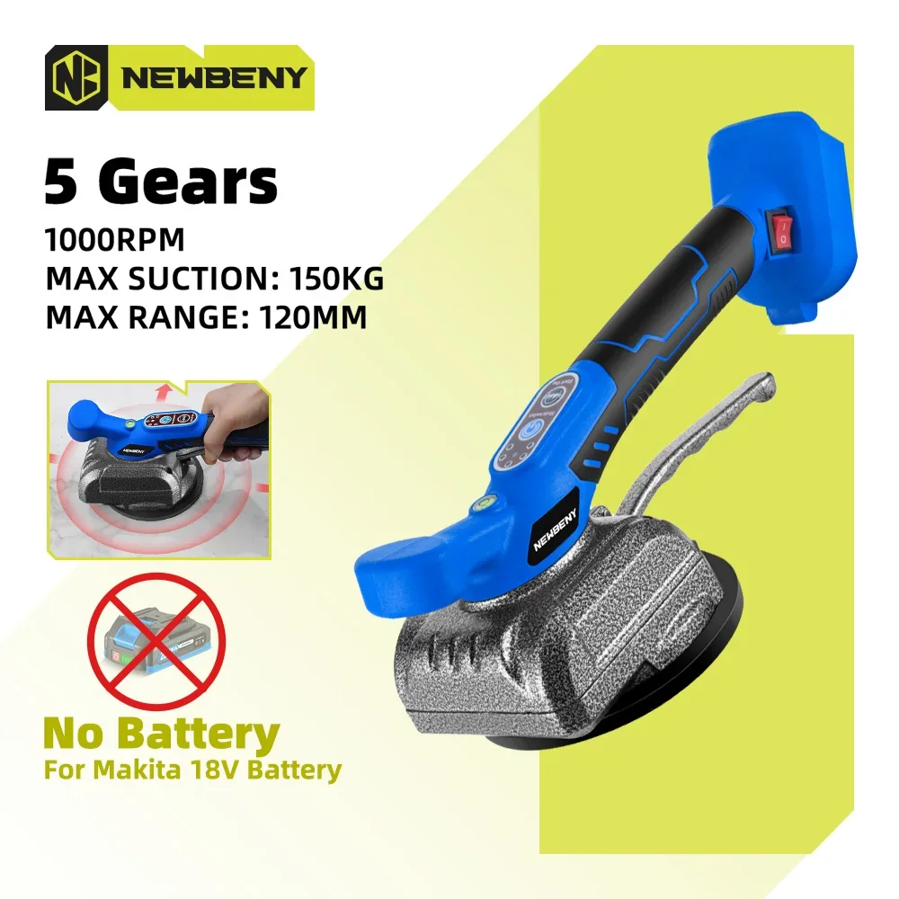 NEWBENY Cordless Tiles Tiling Machine 5 Gear Automatic Floor Vibrator Leveling Wall Tile Power Tool For Makita 18V Battery